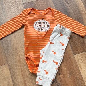 Carter’s 9M Pumpkin Bodysuit Set